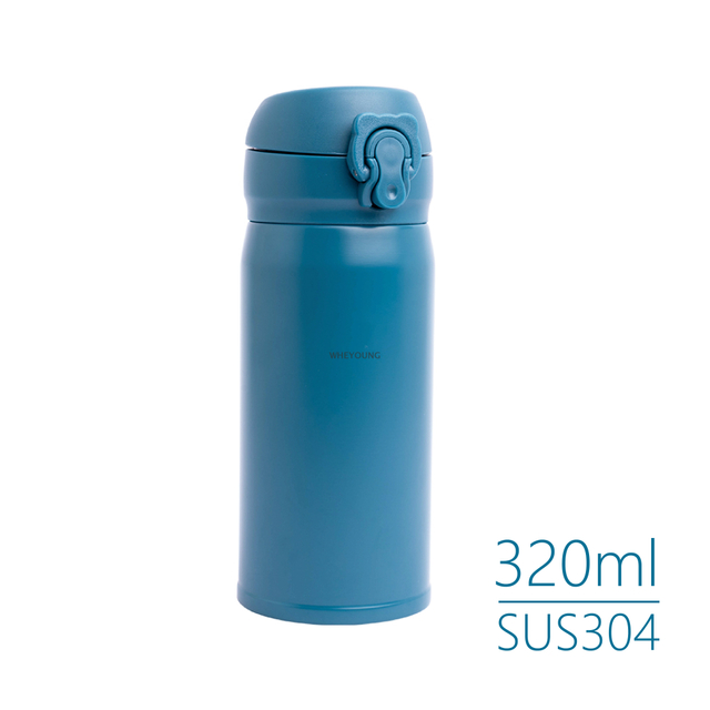 弹跳真空保温瓶320ml(蓝绿色) WY-320B2