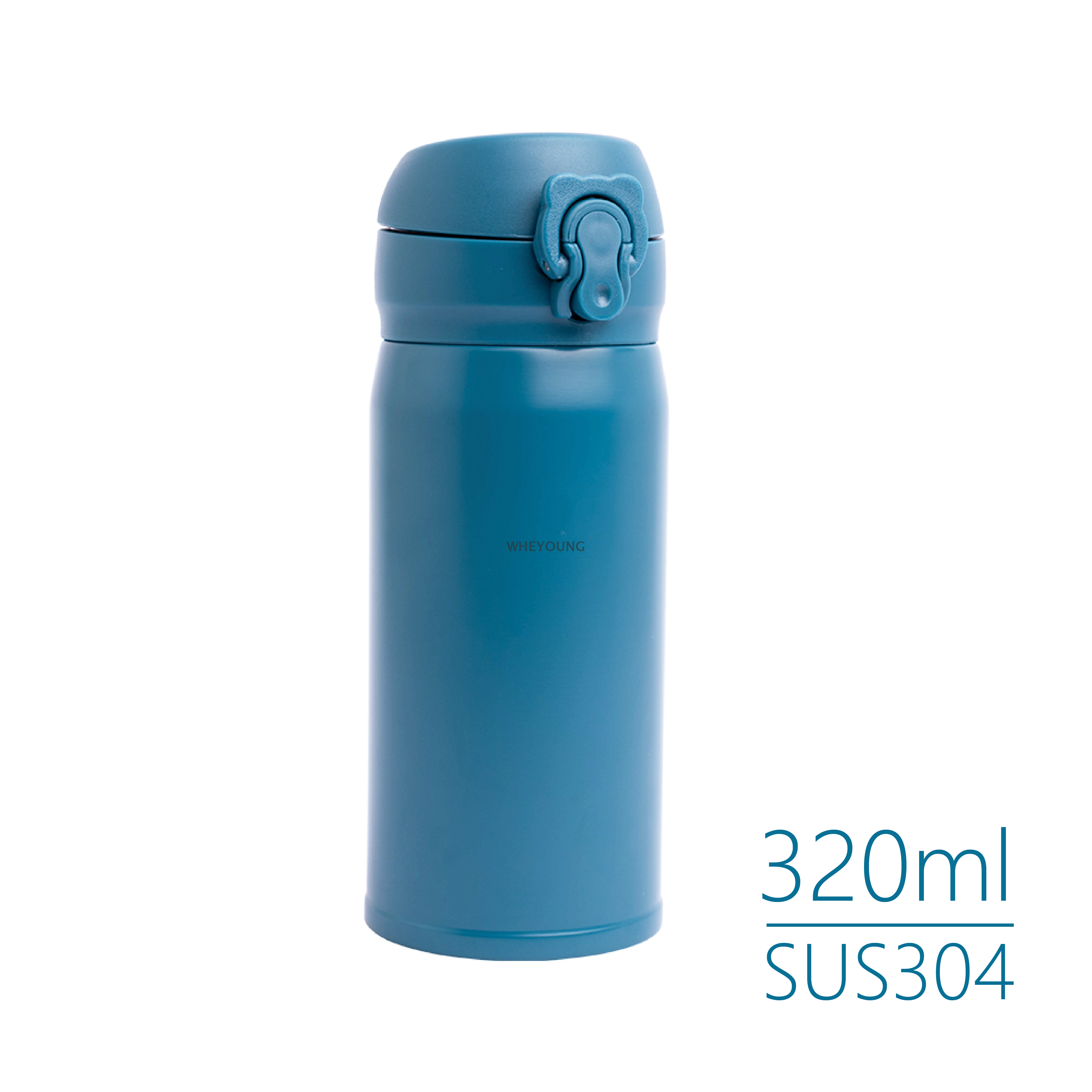 彈跳真空保溫瓶320ml(藍綠色) WY-320B2